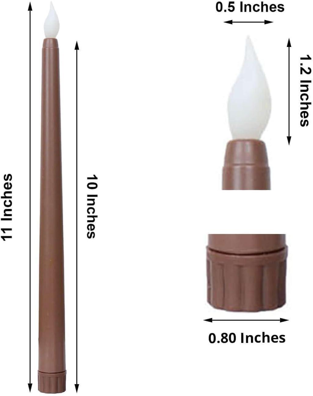 Efavormart Set of 3 | 11" Mixed Natural Warm Flickering Flameless LED Taper Candles