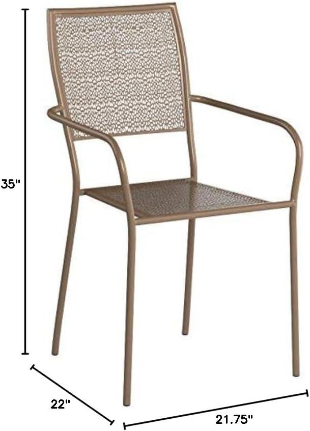 Oia Indoor-Outdoor Steel Patio Arm Chair with Square Back