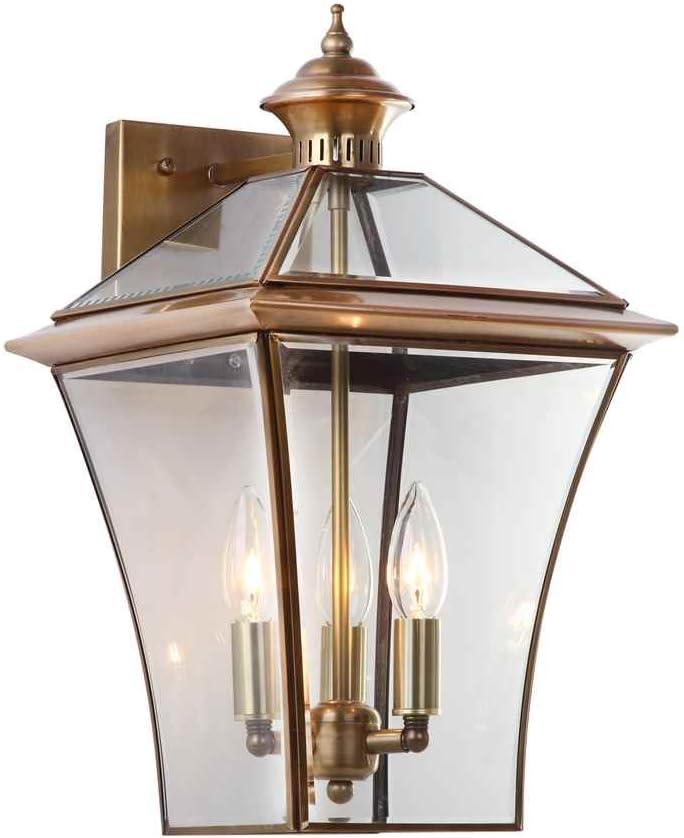 Virginia Brass 17.75" Triple Light Outdoor Wall Sconce