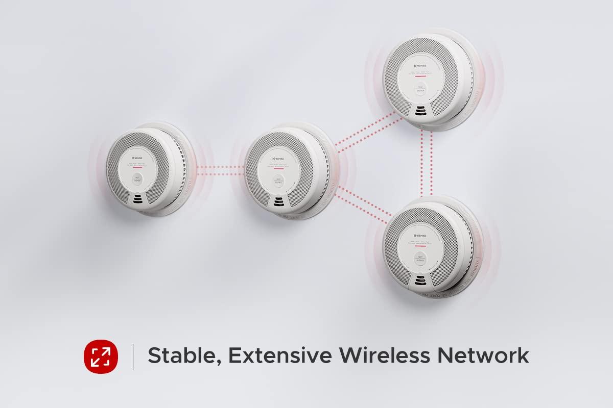 X-Sense Wireless Interconnected Combination Smoke and Carbon Monoxide Detector, 10-Year Battery Powered Fire and CO Alarm, SC06-W, Pack of 1