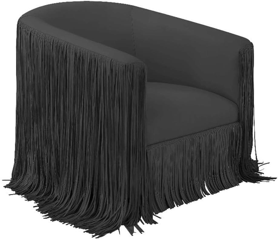Everly Quinn Faux Leather Swivel Barrel Chair
