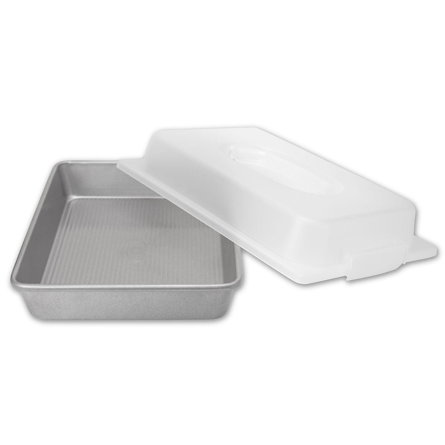 USA Pan Bakeware Nonstick Rectangular Pan with Lid, 9x13-Inches