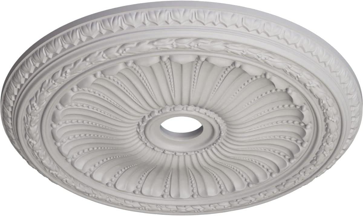 Ultra Pure White Hand-Painted Ceiling Medallion, 35 1/8"