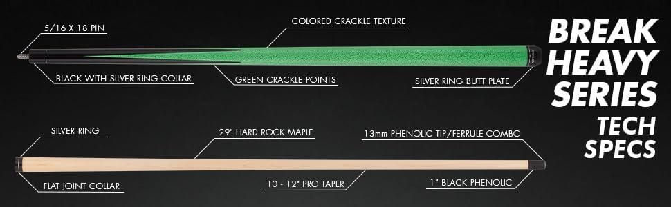 Action Cues Action Cues Wood 25 Oz. Pool Cues