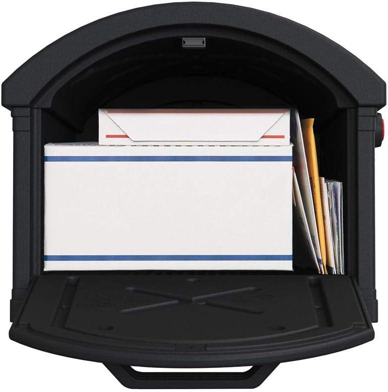 Grand Haven Extra Large Black Plastic Post Mount Mailbox