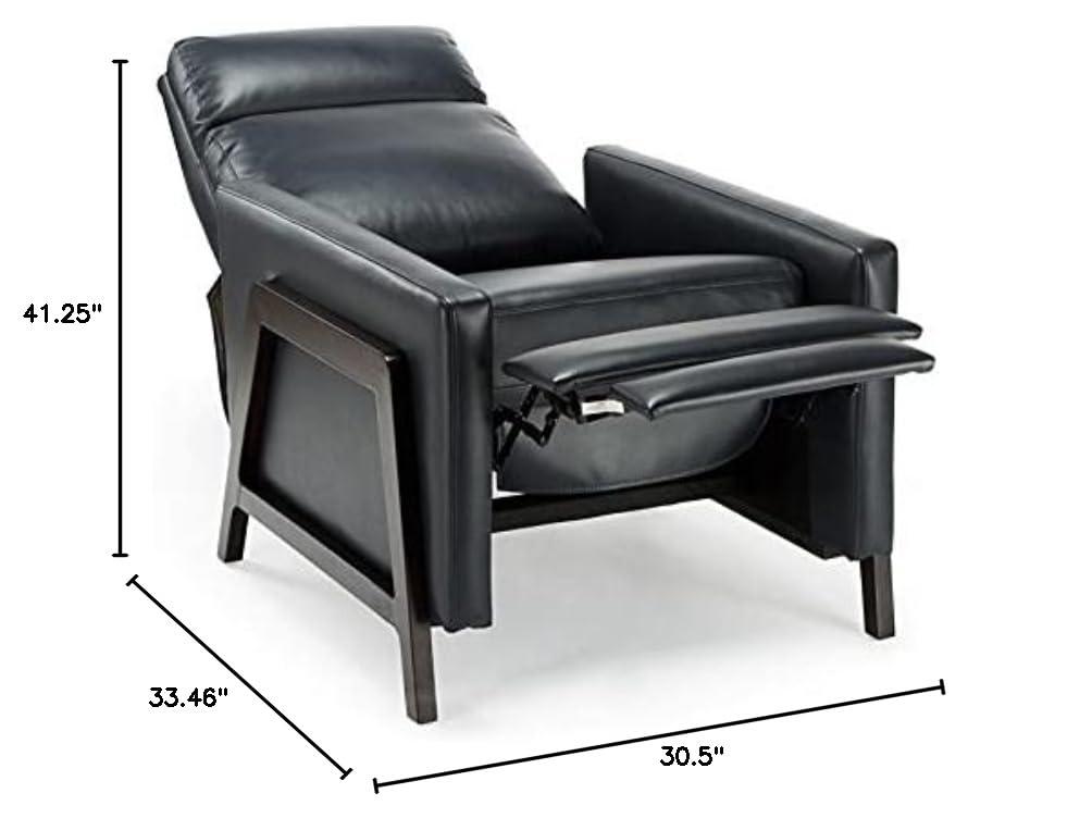 Comfort Pointe Maxton Press-Back Recliner Caramel: Mid-Century Modern, Faux Leather, High Back, Pocketed Coil Seating