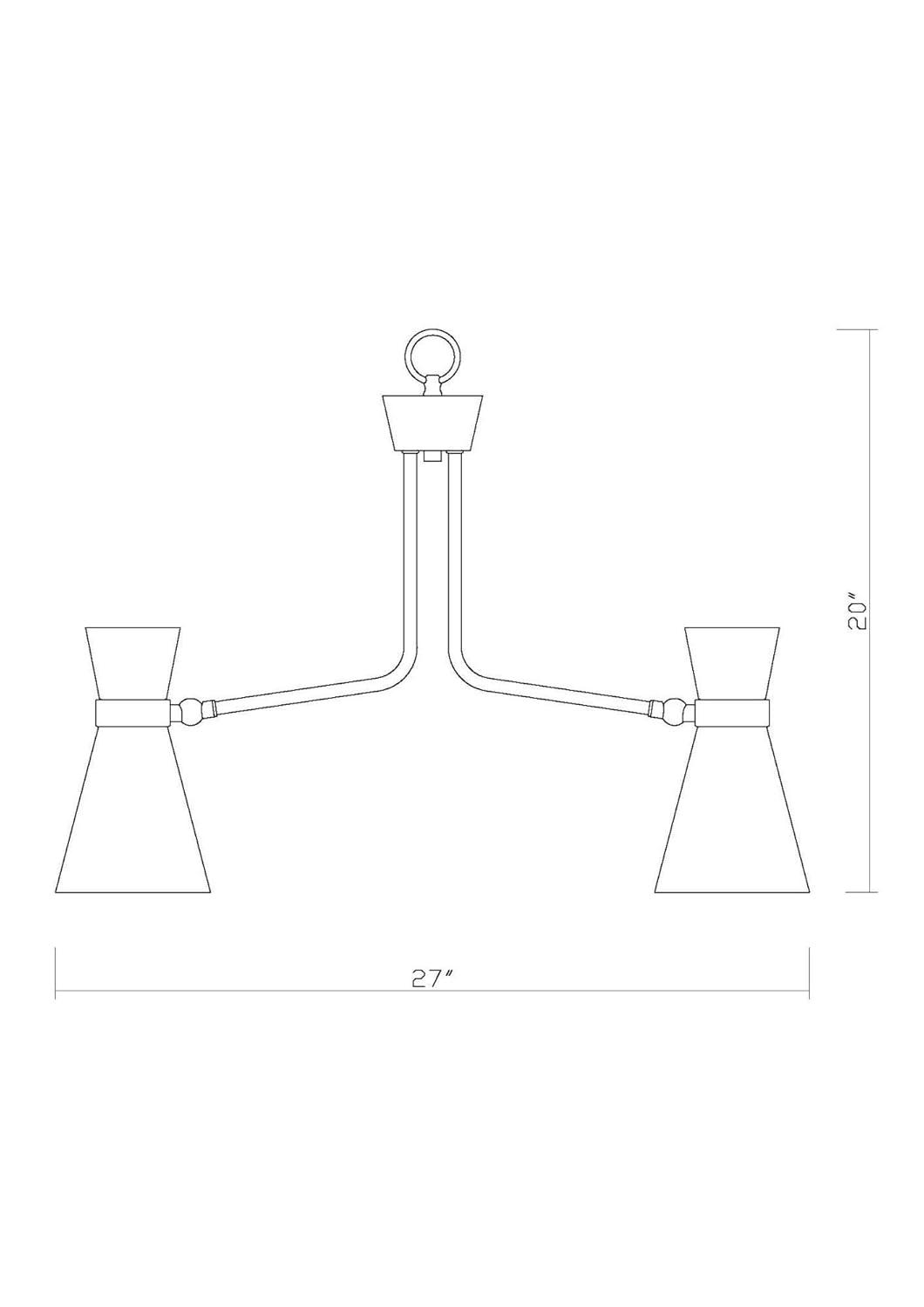 Z-Lite Soriano 5 - Light Chandelier in  Matte Black/Heritage Brass