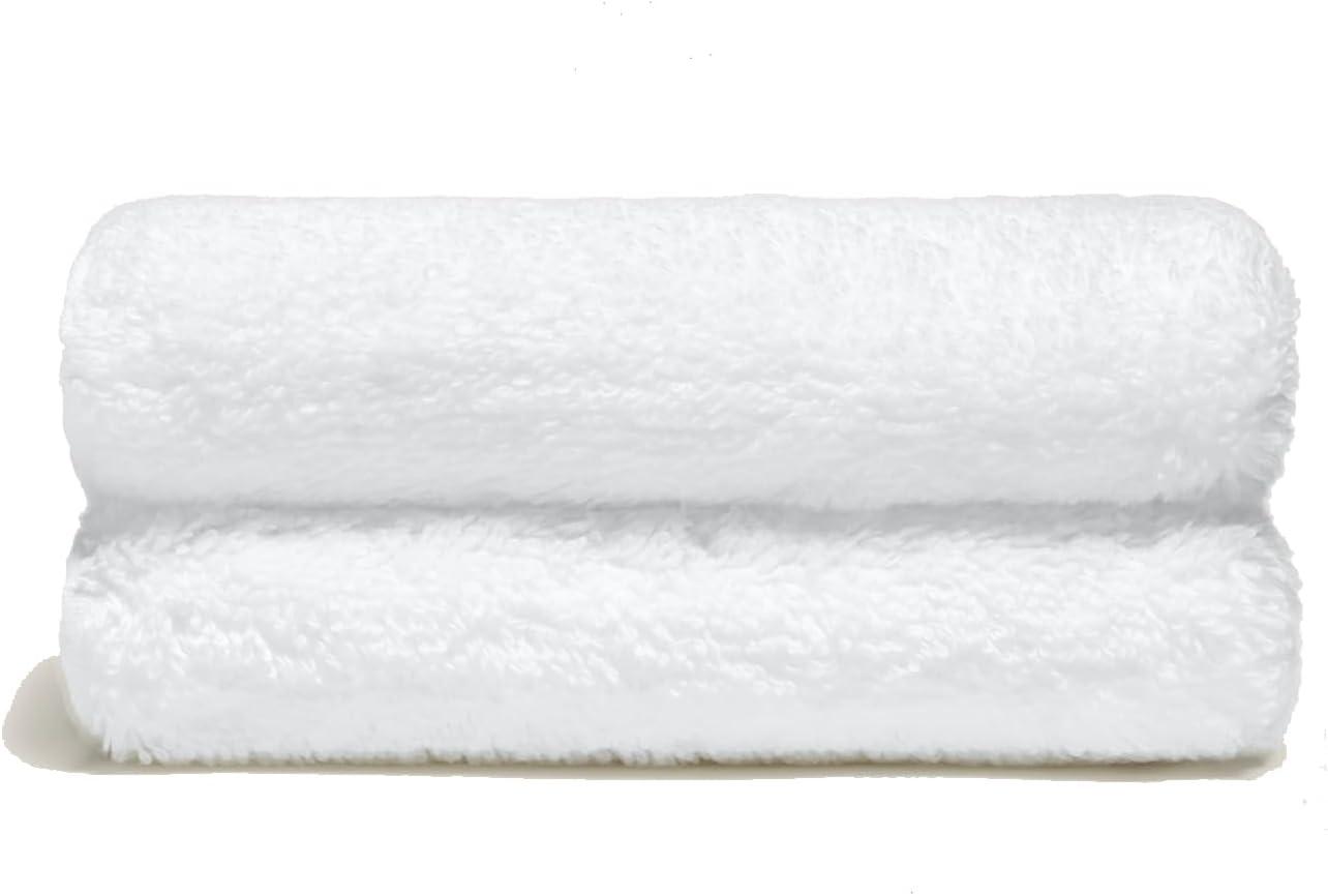 Italic Serene Ultraplush Australian Cotton Washcloths - Set of 2 Luxury Plush Face Wash Cloths, Soft and Absorbent 800 GSM 100% Cotton Washcloth for Bathroom, Spa, Gym, Face and Body (White)