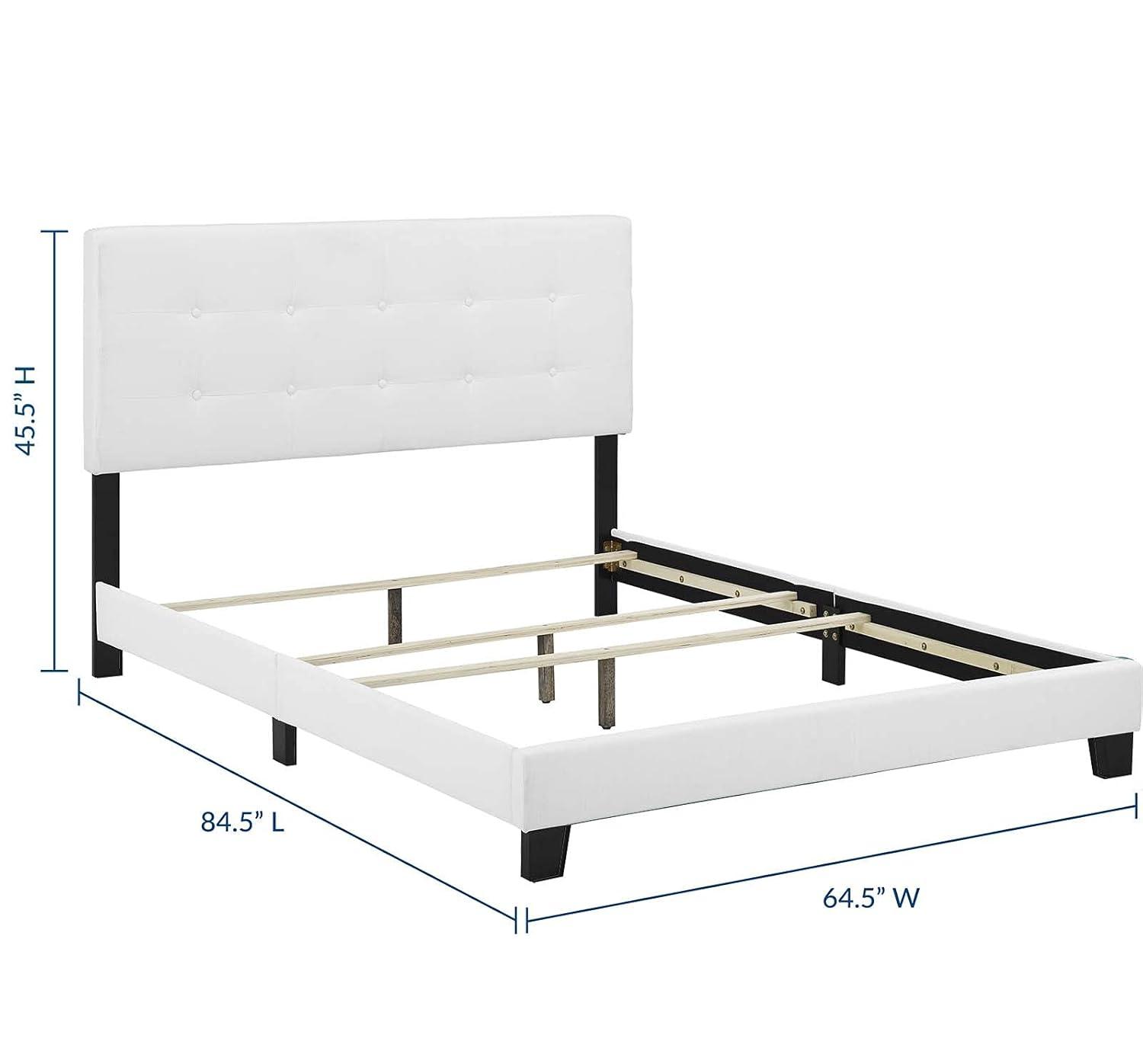 Modway Amira Queen Upholstered Fabric Bed in White