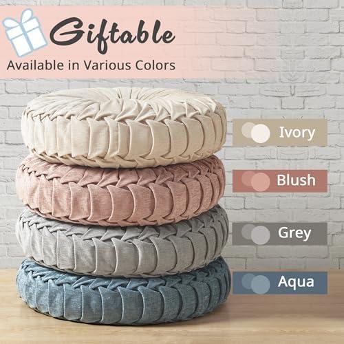 Intelligent Design Loretta Poly Chenille Round Floor Pillow Cushion