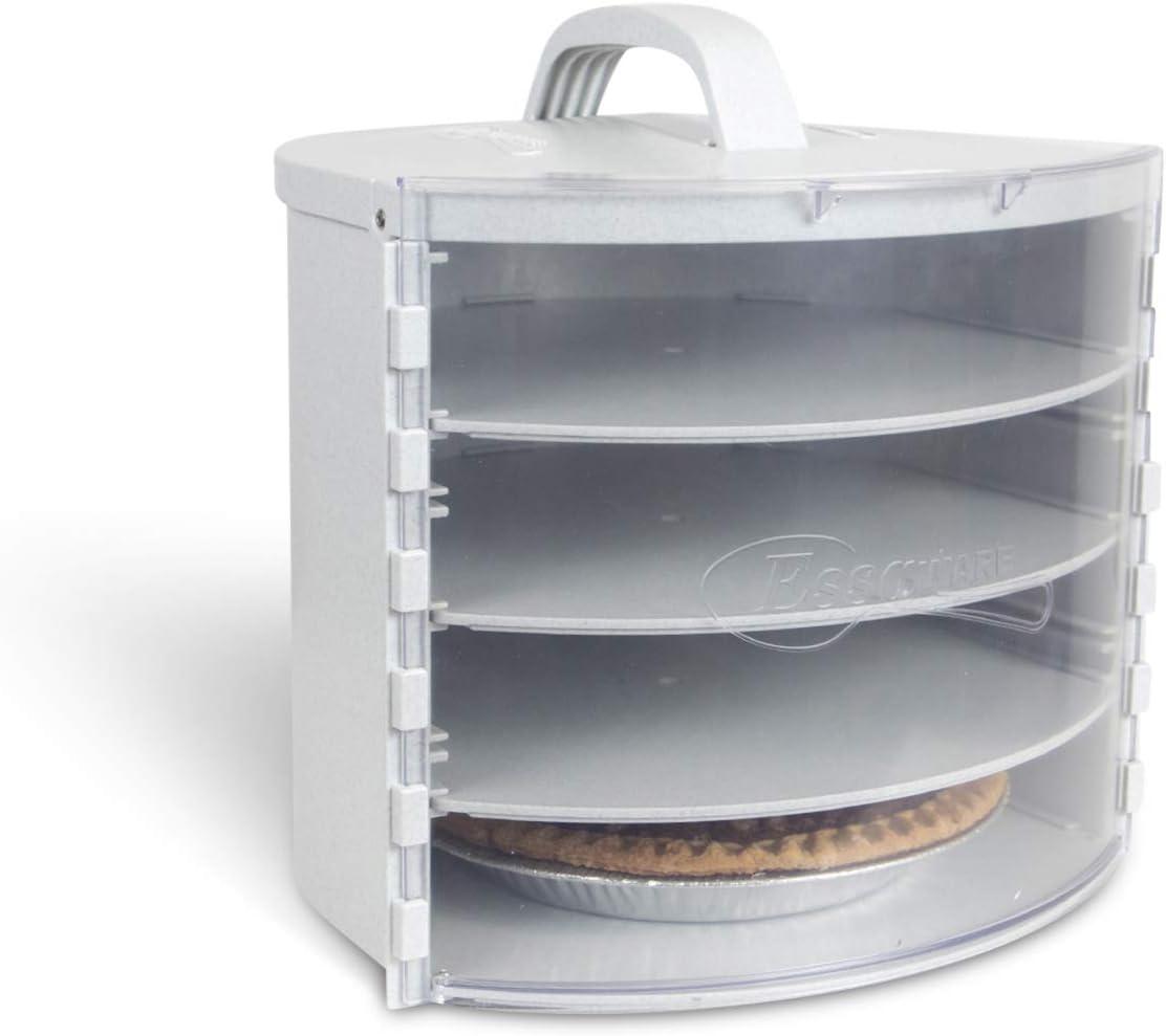 Clear BPA-Free Round Pie and Cake Storage Box with Adjustable Shelves