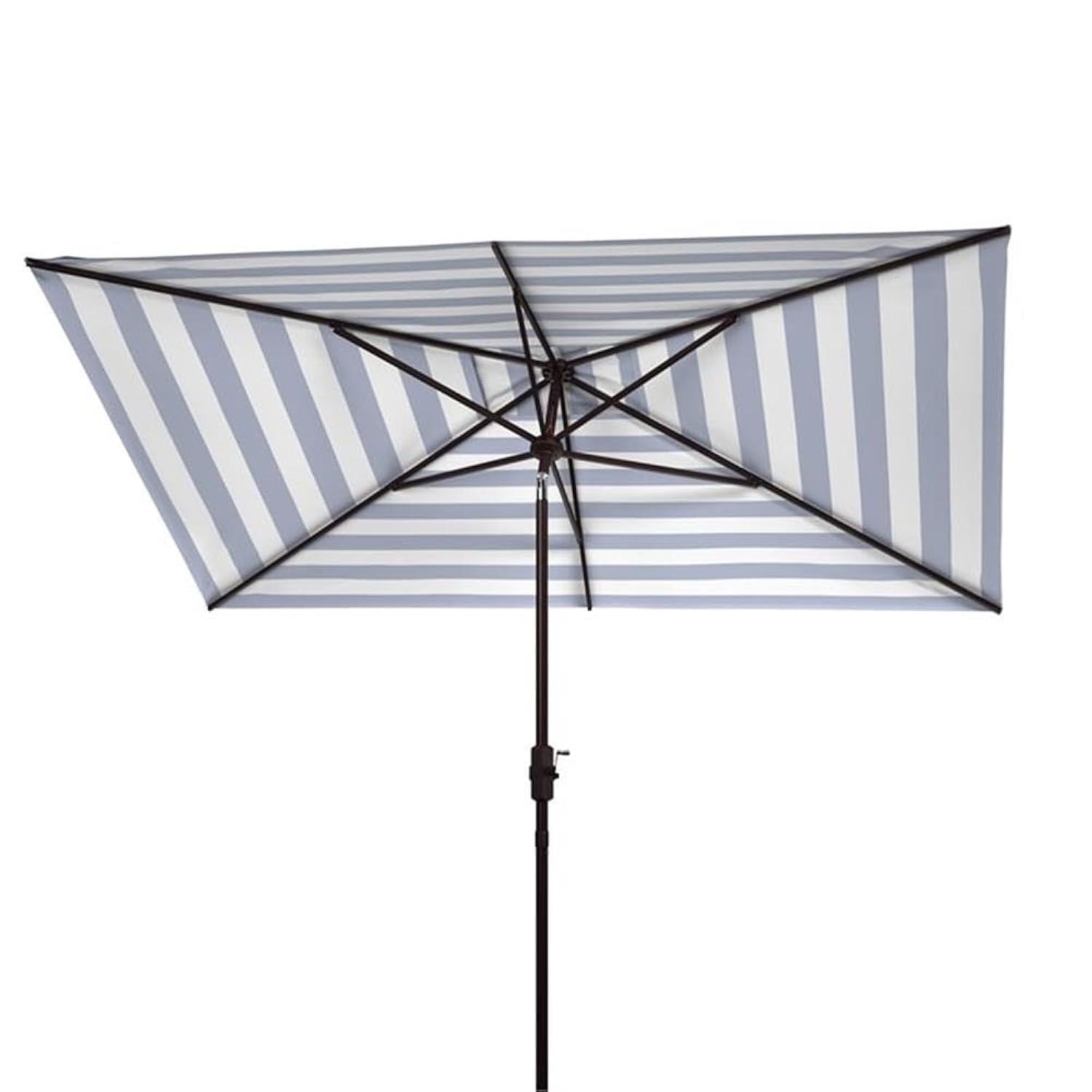 Iris Fashion Line 6.5 X 10 Ft Rectangle Umbrella - PAT8304 - Black/White - Safavieh