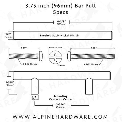 Premium Stainless Steel 3 3/4" Center to Center Bar Pull Multipack (Set of 10)