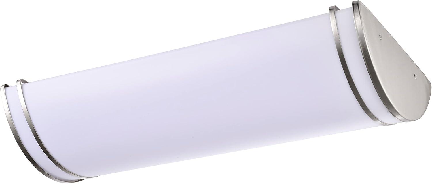 Glamour 25" Brushed Nickel Glass LED Linear Flush Mount