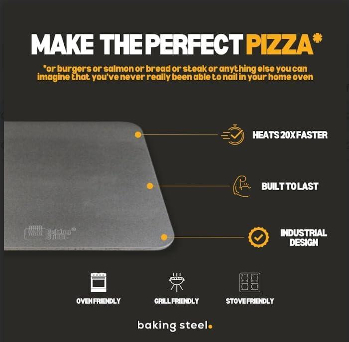 Ultra-Conductive Rectangular Steel Pizza Stone