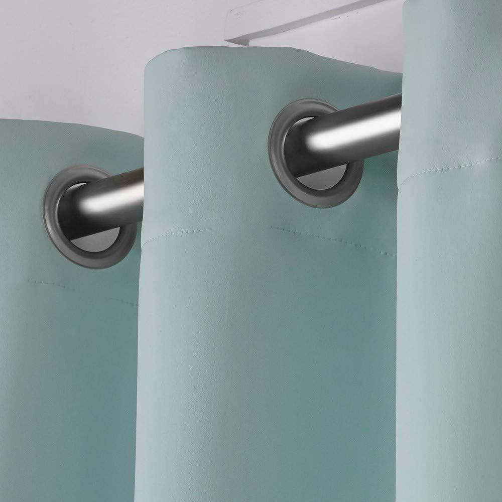 Exclusive Home Sateen Twill Woven Room Darkening Blackout Grommet Top Curtain Panel Pair, 52"x96", Seafoam