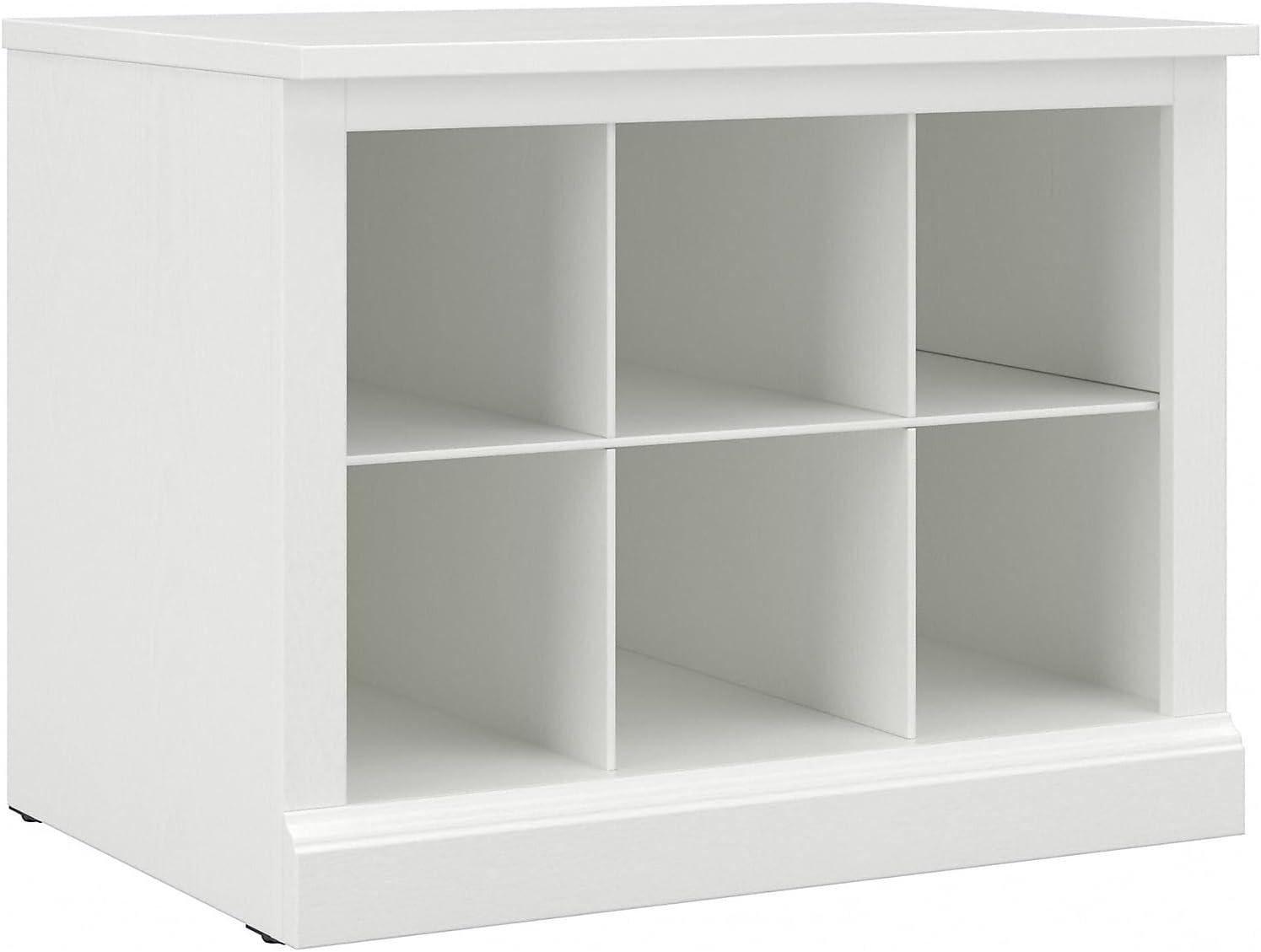 Woodland 24W Small Shoe Bench with Shelves in White Ash - Engineered Wood