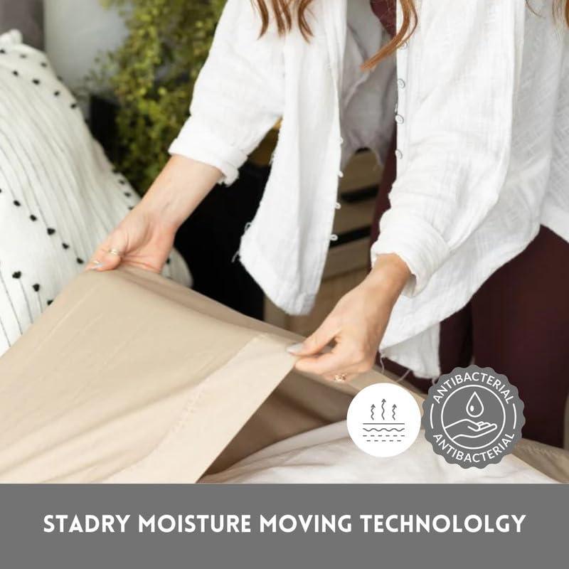 DreamFit® Moisture-Wicking StaDry™ Sheet Sets, DreamComfort™ Collection - Gray - Queen