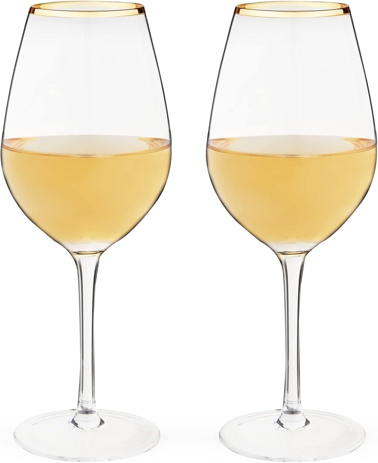 Twine Gilded Stemmed Wine Glasses (Set of 2)