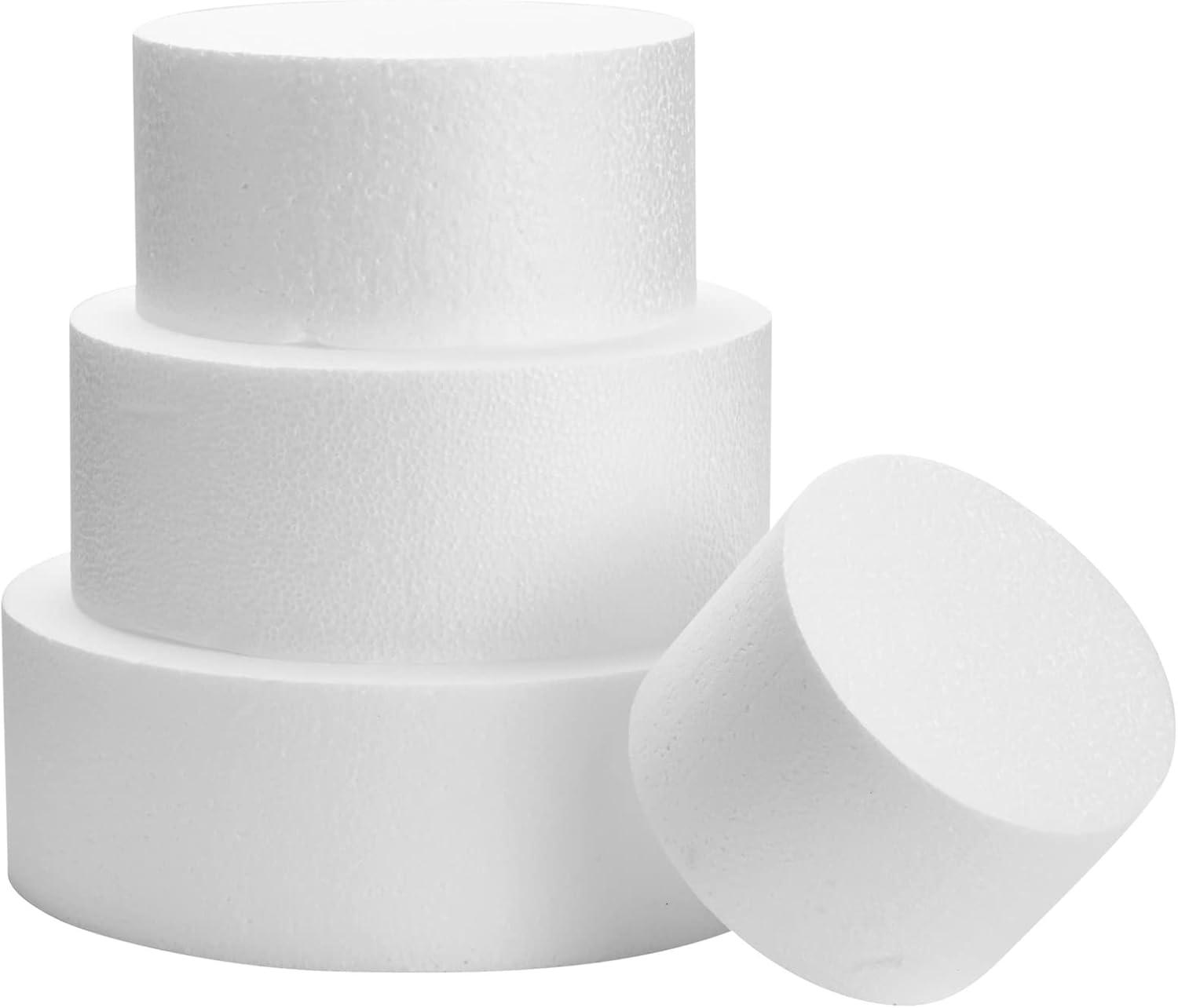 4 Pack Foam Cake Dummy for Decorating and Wedding Display,Sculpture,Modeling DIY Arts,Kids Class,Floral