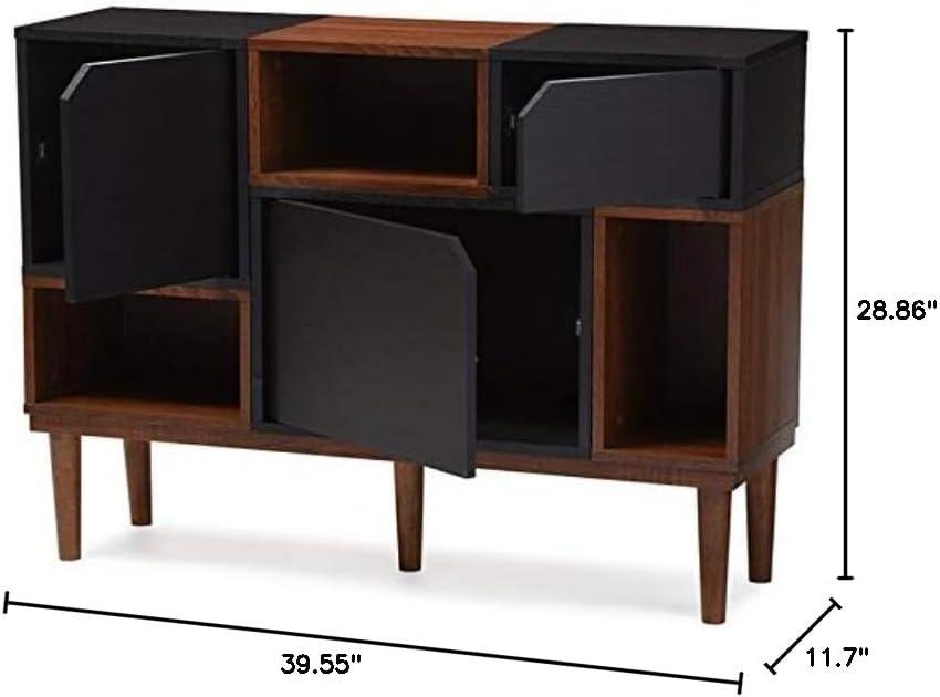 Anderson Mid-century Retro Modern Wood Sideboard Storage Cabinet - Oak/Espresso - Baxton Studio