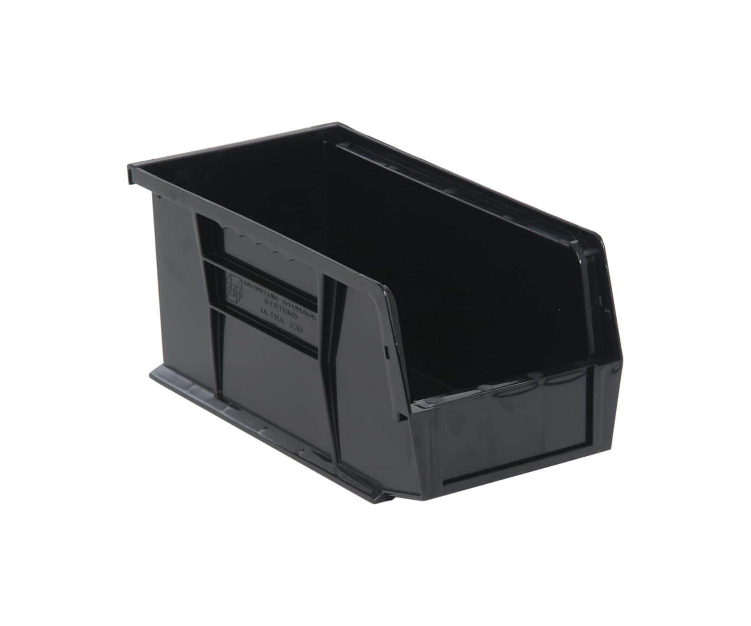 Quantum Storage Systems 269682BK Plastic Stacking Parts Storage Bin - 5.5 x 10.88 x 5 in., Black