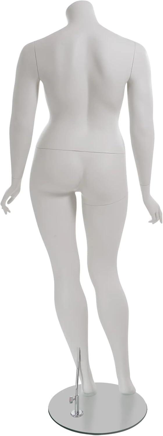 Amber Plus-Size Headless Mannequin with Matte White Finish