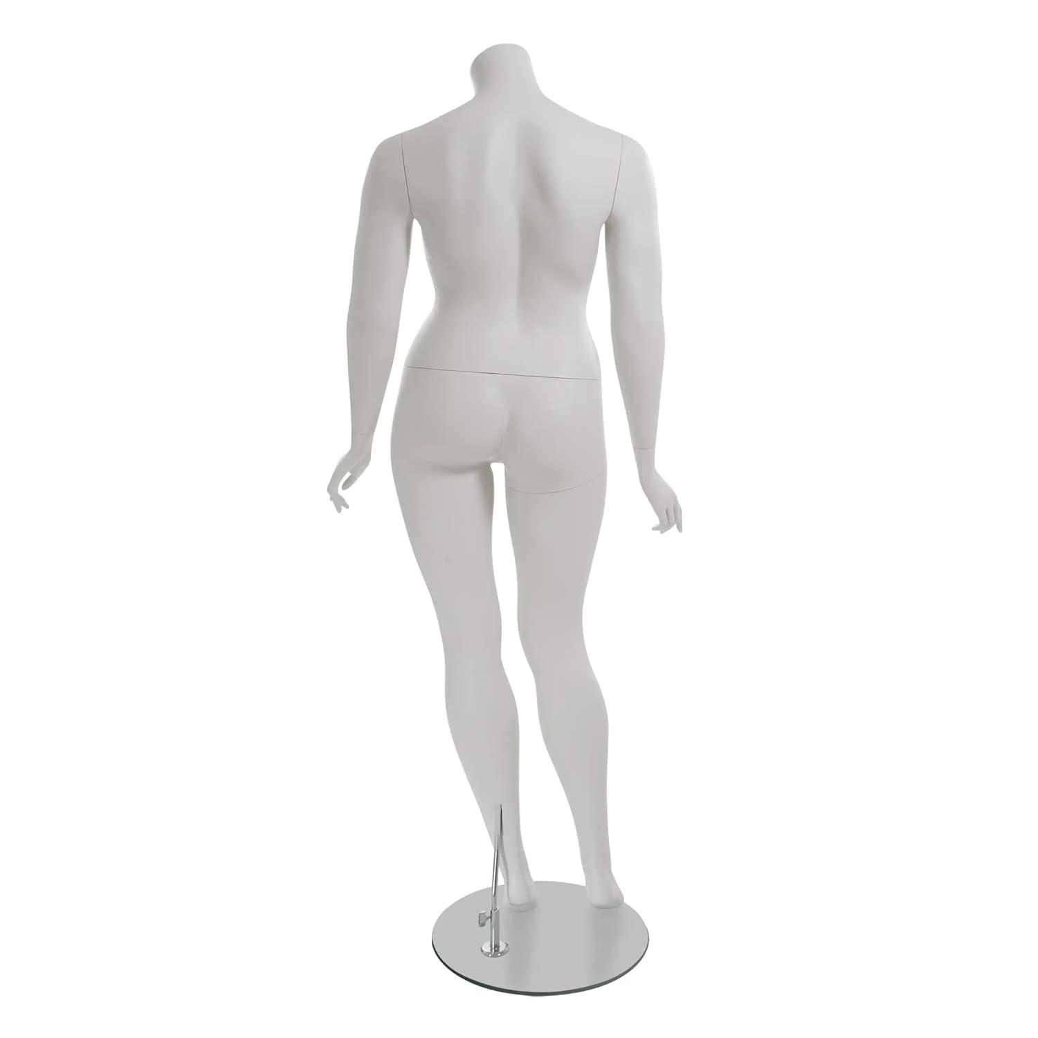 Amber Plus-Size Headless Mannequin with Matte White Finish