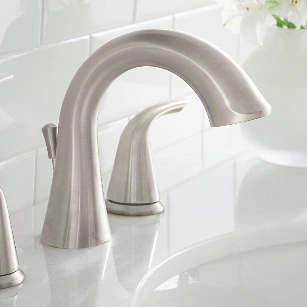 Irena Brushed Nickel 8 in. Widespread Double Handle Bathroom Faucet