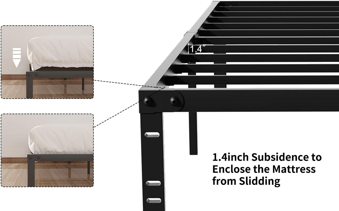 Mavesmog 14 inches Twin Size Bed Frames, Metal Twin Size Modern Mattress Platform Metal Bed Frame