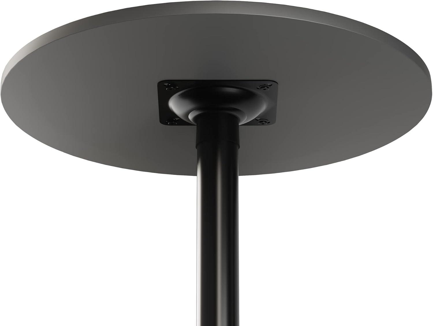 Slate Gray and Black Round Counter Height Pub Table