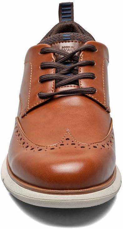 Men's Cognac Faux Leather Wingtip Oxford Casual Shoe