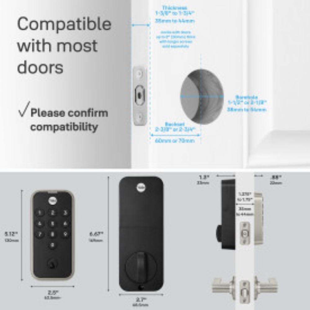 Satin Nickel Keypad Deadbolt with Backlit Keypad