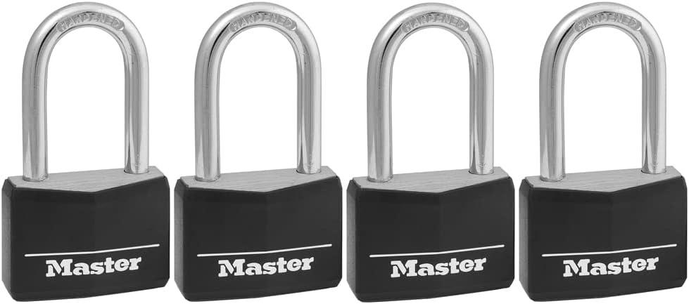 Black Aluminum 1.55" Padlock Set with Brass Key