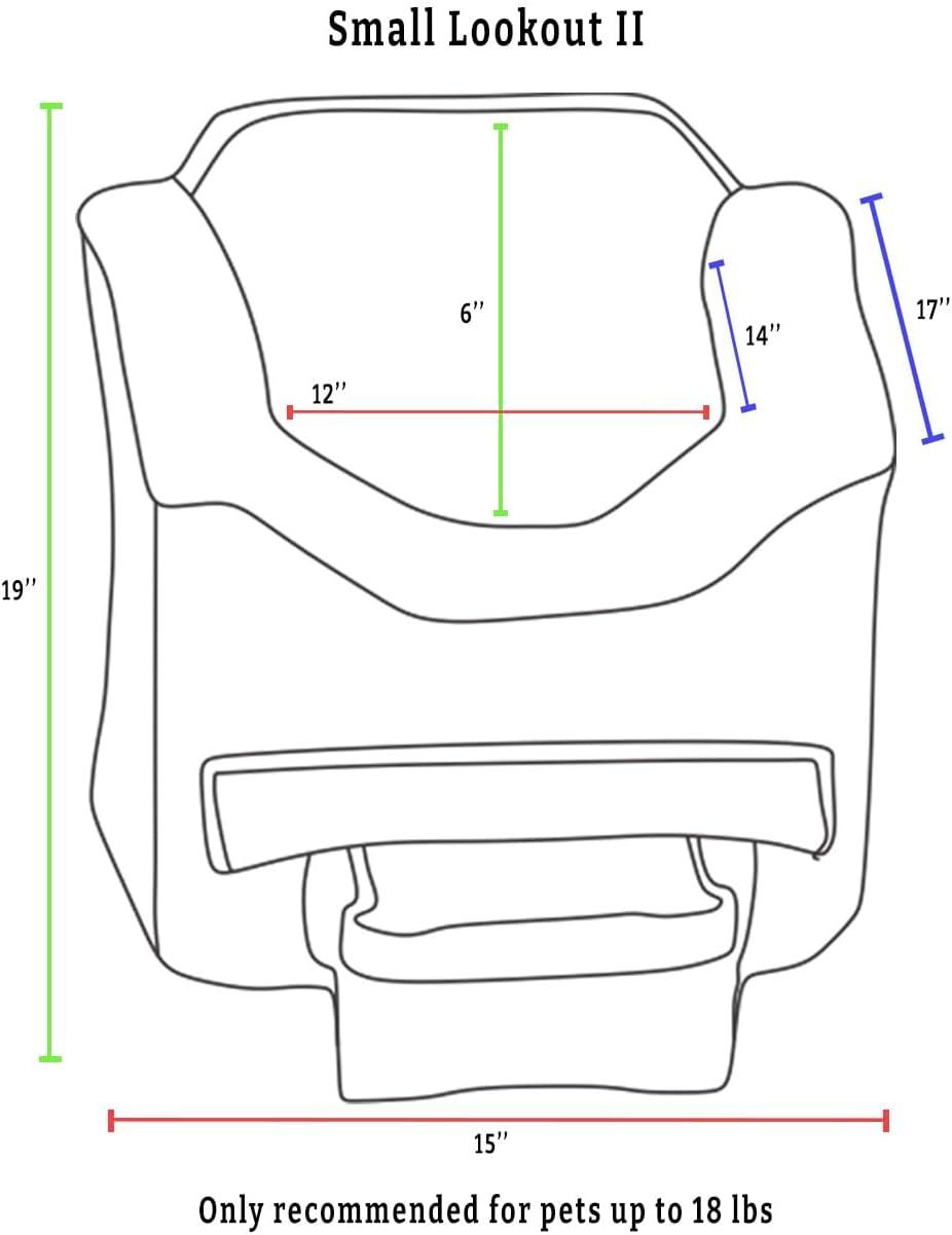 Small Black Diamond Dog Car Seat with Sherpa Lining