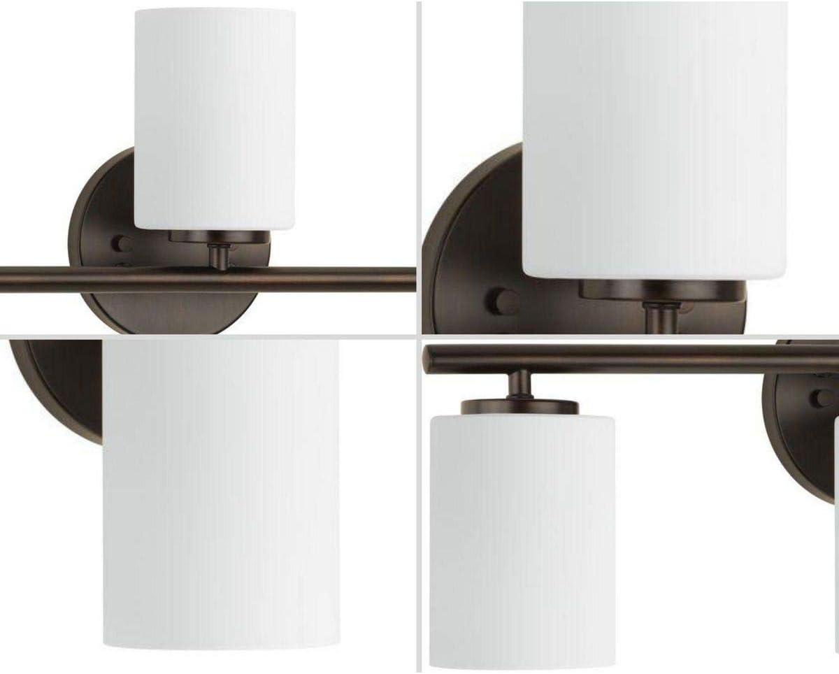 Progress Lighting Replay 3-Light Bath Vanity, Antique Bronze, Porcelain, Up/Down Mounting, Shade Included