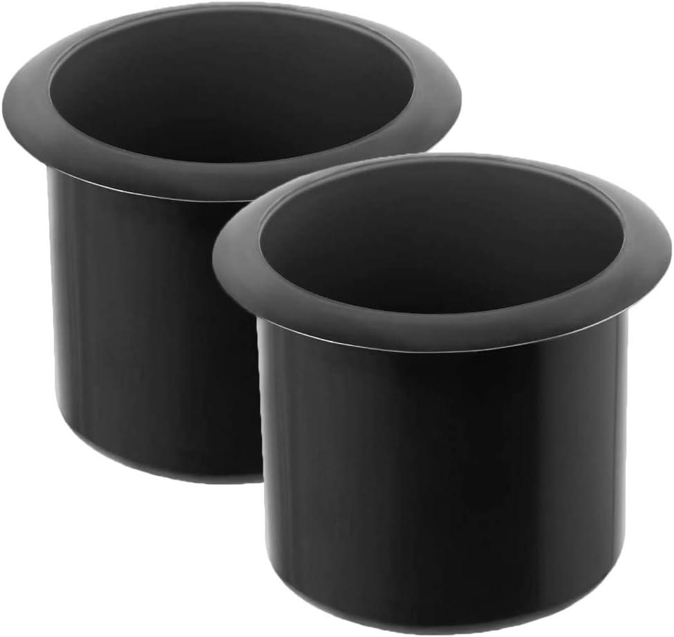Black Plastic Drop-In Cup Holder Insert for Sofa, Boat, RV, and Car