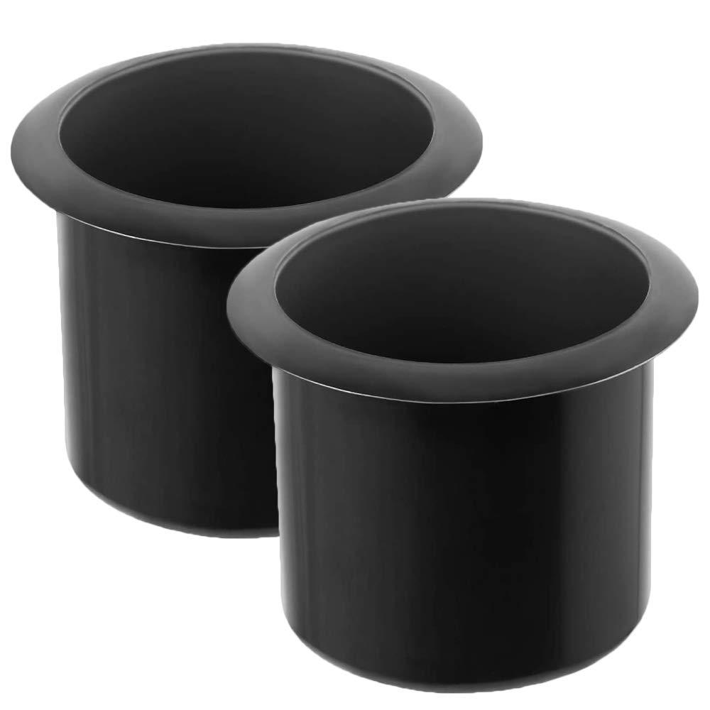 Black Plastic Drop-In Cup Holder Insert for Sofa, Boat, RV, and Car