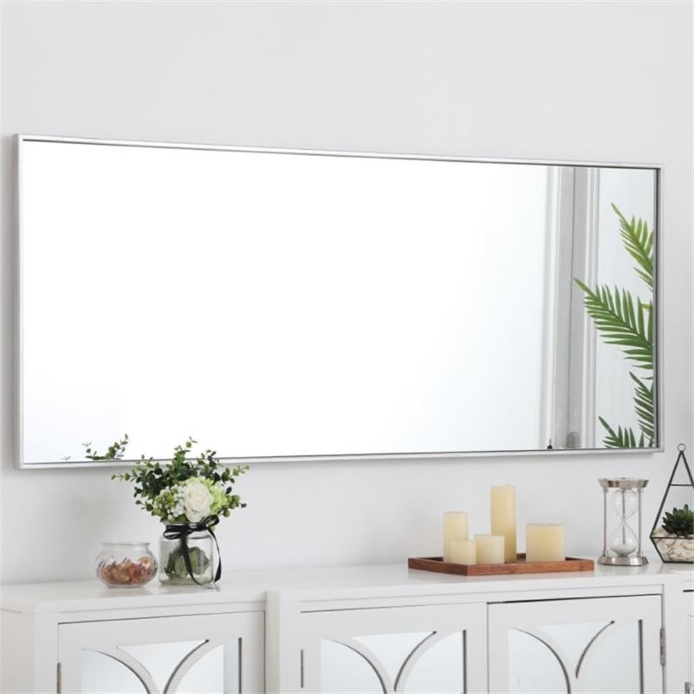Metal frame rectangle mirror 24 inch in Sliver