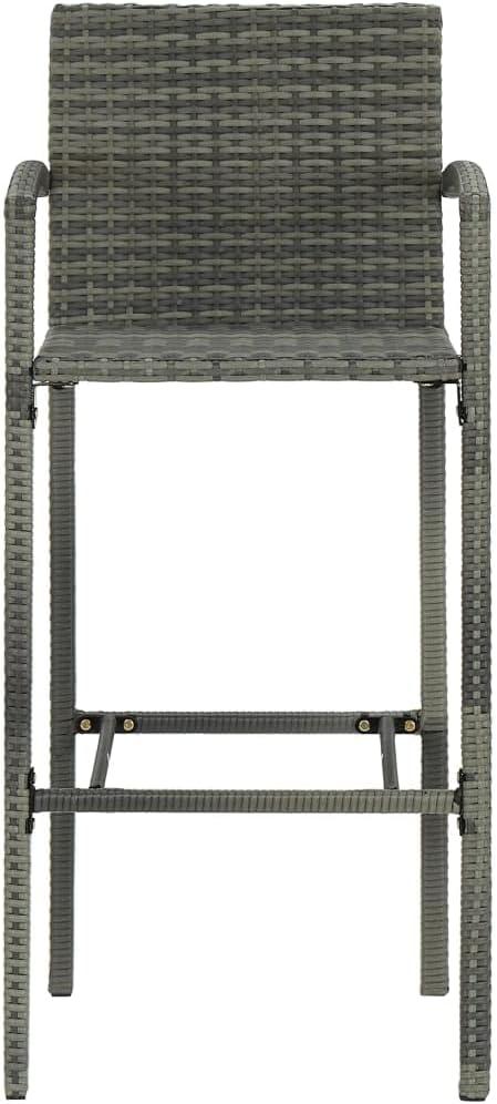 vidaXL Bar Stools 2 pcs Black Poly Rattan