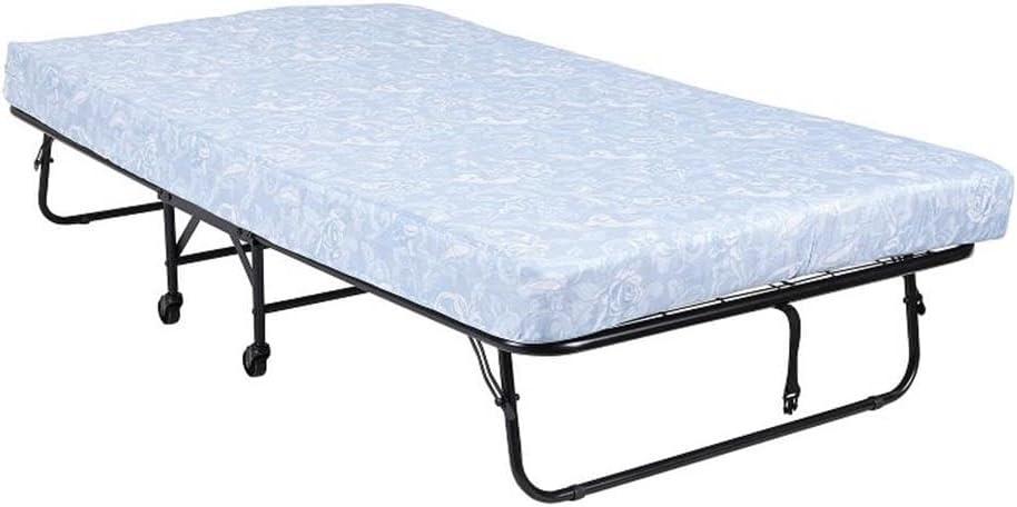 DHP Levy Folding Guest Bed with Metal Frame & 4 Inch Mattress, Twin, Black