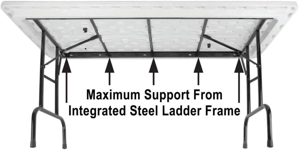 Correll Heavy Duty 30" x 72" Adjustable Height Blow Molded Folding Table - RA3072