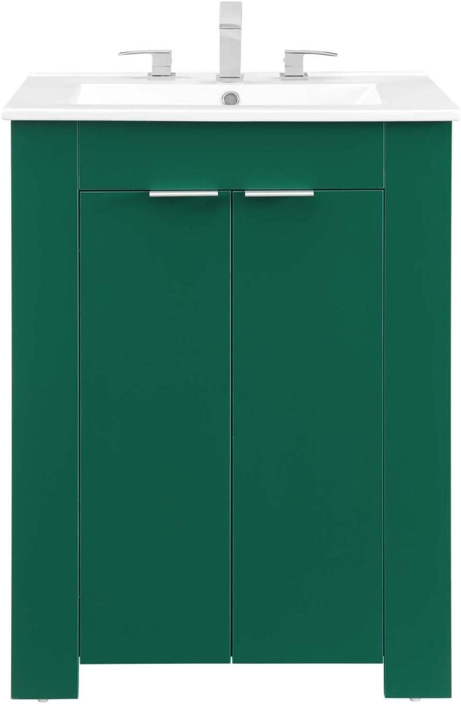 Modway Maybelle 24" Bathroom Vanity in Green White