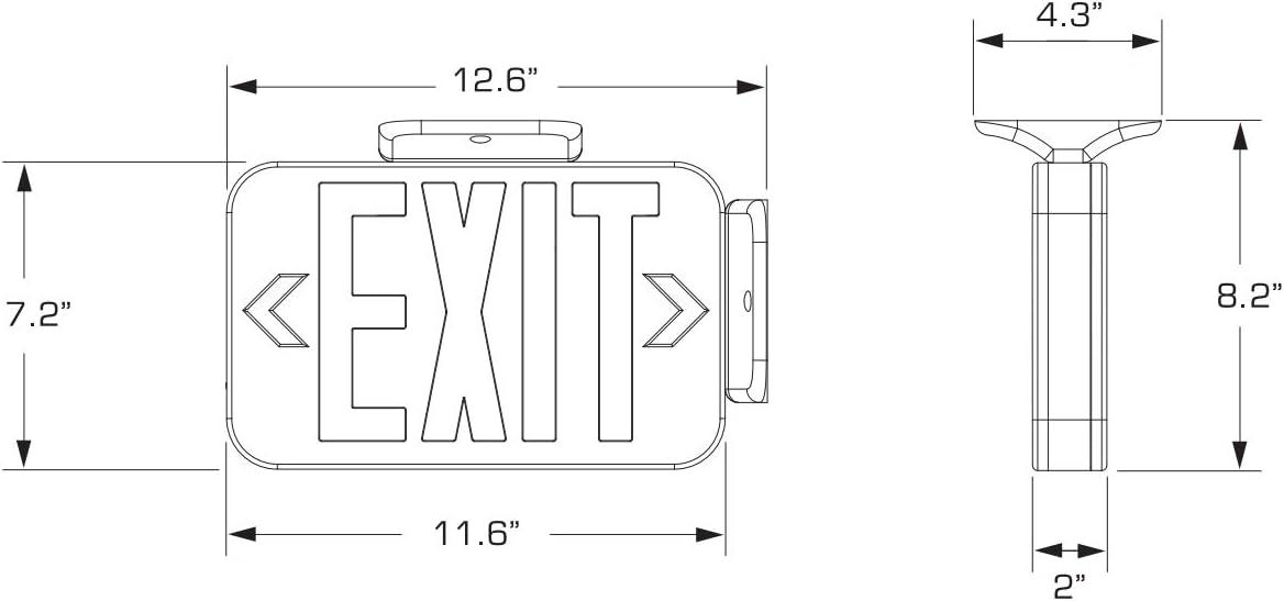 Hubbell Lighting CER Compass CE Series 1.8-Watt White and Red Integrated LED Exit Sign with NiCad Battery