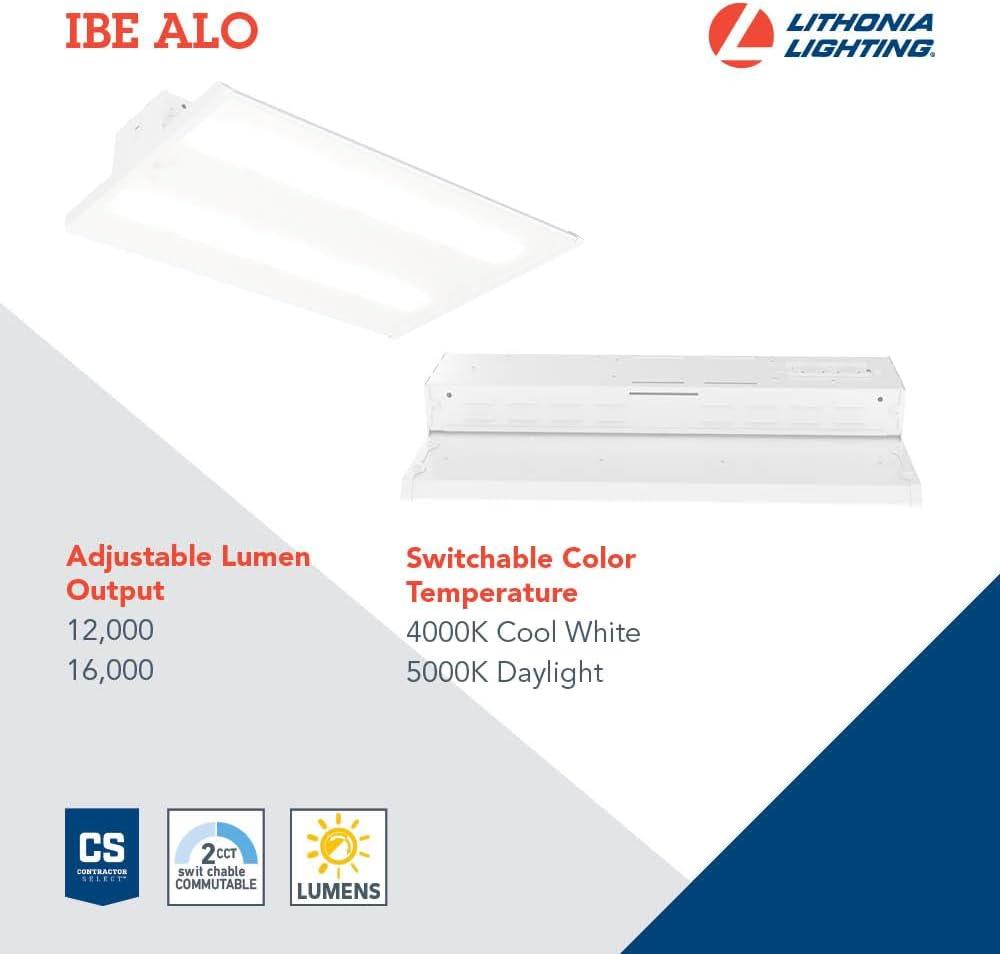 Lithonia Lighting IBE 1.5 Ft. 200-Watt Equivalent Adjustable Lumen and CCT Integrated LED White High Bay Light