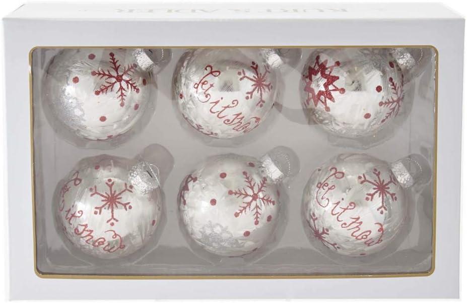 Kurt Adler Glass Christmas Ball Ornament (Set of 6)