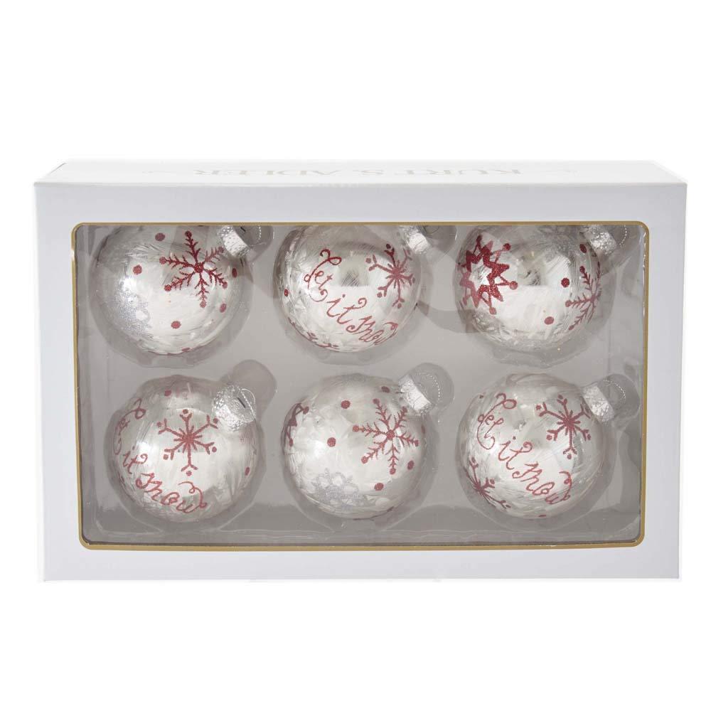Kurt Adler Glass Christmas Ball Ornament (Set of 6)