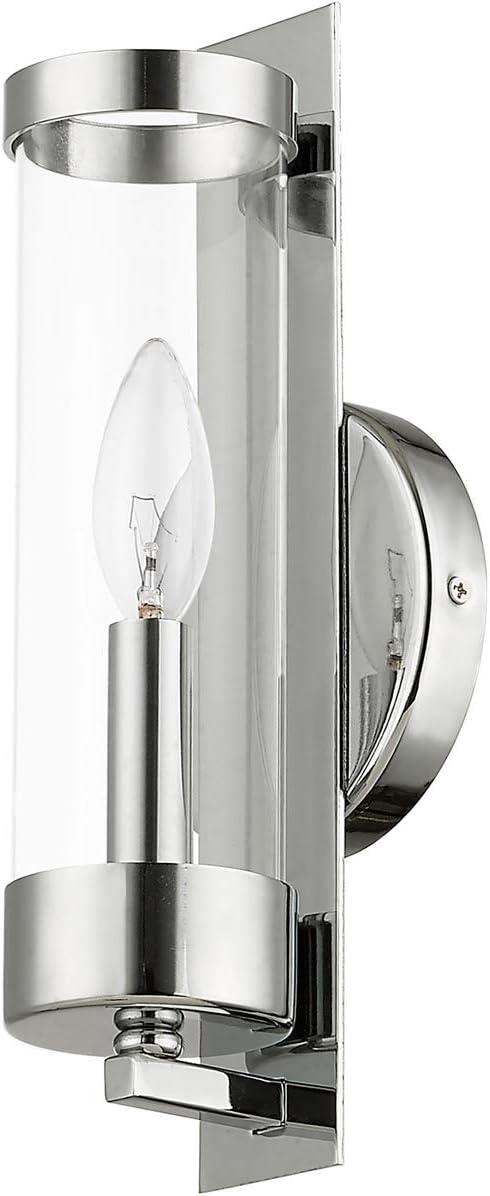 10141-05-Livex Lighting-Castleton - 1 Light ADA Wall Sconce in New Traditional Style - 4.75 Inches wide by 12 Inches high-Polished Chrome Finish