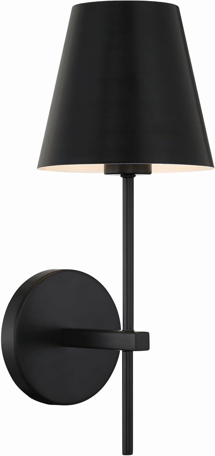 Crystorama Xavier 1 Light Matte Black Wall Mount - 6'' W x 15'' H x 7'' D