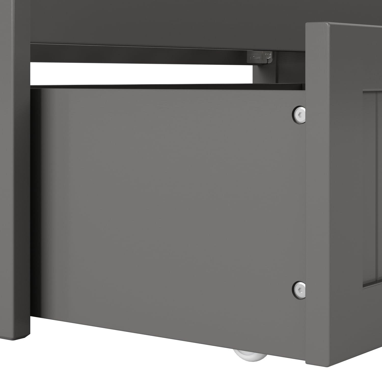 AFI Nantucket Twin Wood Daybed with Set of 2 Drawers in Grey